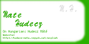 mate hudecz business card