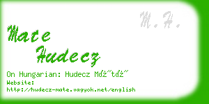 mate hudecz business card